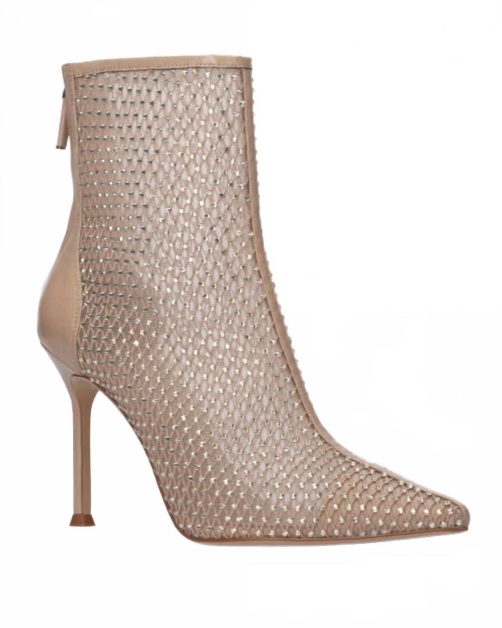 NEW LOLA CRUZ women's gilda mesh bootie in nude